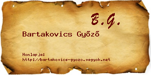 Bartakovics Győző névjegykártya